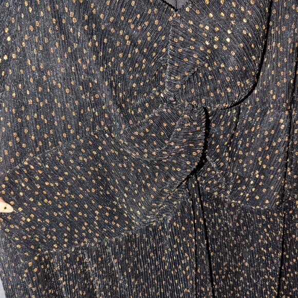 Holiday Dress - Black w Gold Polka Dots - Sz 3X - Picture 2 of 3